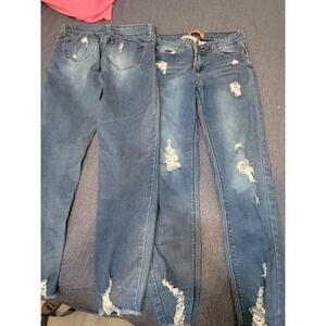 Lot Of 2 Size 7 Wax Jeans Denim Distressed